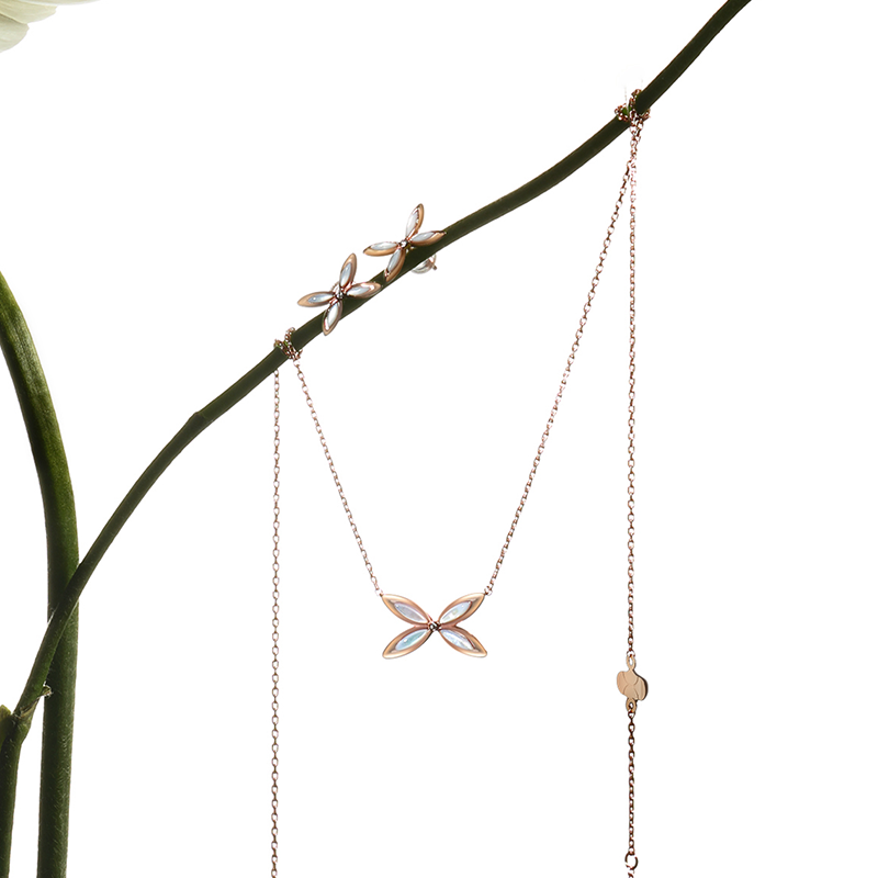 诺麟NOLYN羽系列林蝶羽声项链红玛瑙蝴蝶女轻奢小众高级生日礼物