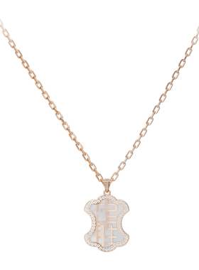 诺麟NOLYN定胜系列白母贝镀金女项链定胜糕步步高升高考考研