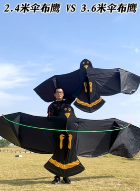 新款伞布老鹰风筝微风易飞2.4-3.6米大型成人初学潍坊风争