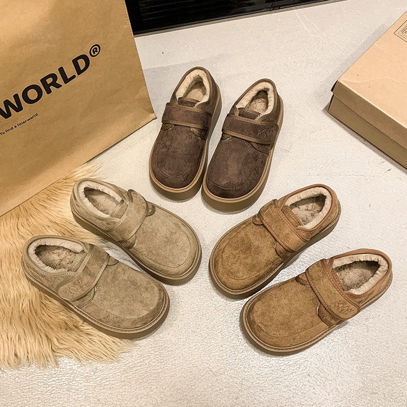 厚底加绒豆豆勃肯鞋女2025冬季脚宽胖乐福棉鞋大码41一脚蹬雪地靴,淘宝优惠券,粉丝福利购,淘宝优惠卷