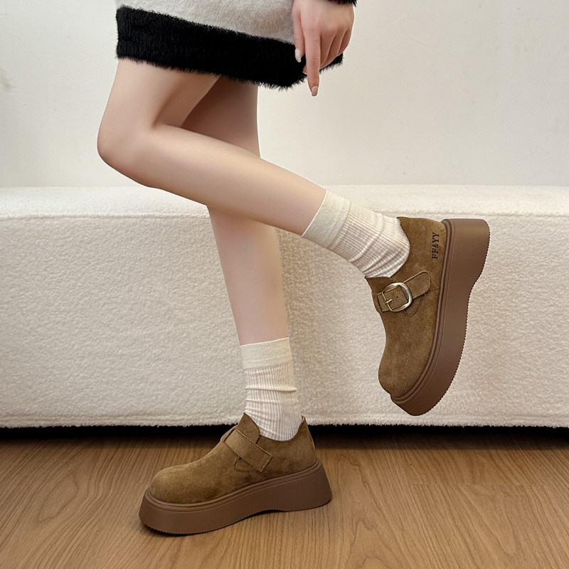 小个子厚底增高勃肯鞋女鞋子爆款2026新款春季复古一脚蹬乐福单鞋,淘宝优惠券,粉丝福利购,淘宝优惠卷