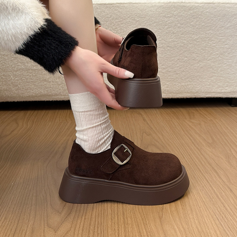 小个子厚底增高勃肯鞋女鞋子爆款2026新款春季复古一脚蹬乐福单鞋,淘宝优惠券,粉丝福利购,淘宝优惠卷