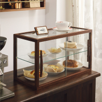 Coffee Shop Dessert Bread Display Cabinet Retro Solid Wood Glass Cabinet Tea Cup Cabinet Toy Hand Office Display Containing Cabinet