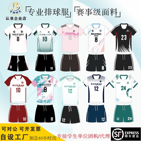 专业排球服套装男女款全身定制数码印制速干气排球服比赛训练队服