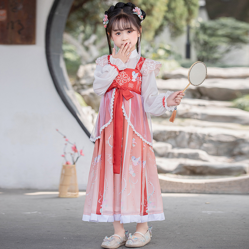 儿童古装汉服唐装表演服2023夏天国学服超仙裙子演出服中国风服饰