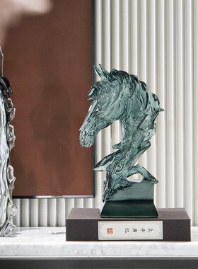 现代办公室马头酒柜装饰品摆件A中式客厅高级感软装轻奢家居工艺