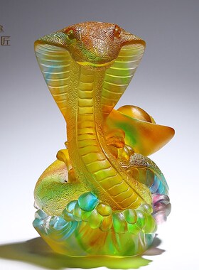 古法琉璃蛇摆件招财十二生肖工艺品创意礼品家居装饰属蛇吉祥礼物