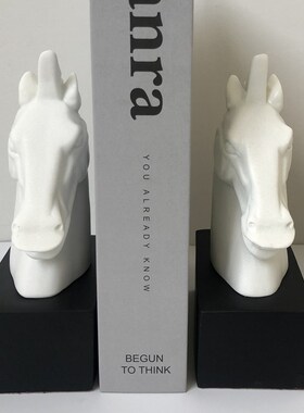 树脂工艺品书房马书档书靠  软装桌面I动物饰品 家居简约现代摆件