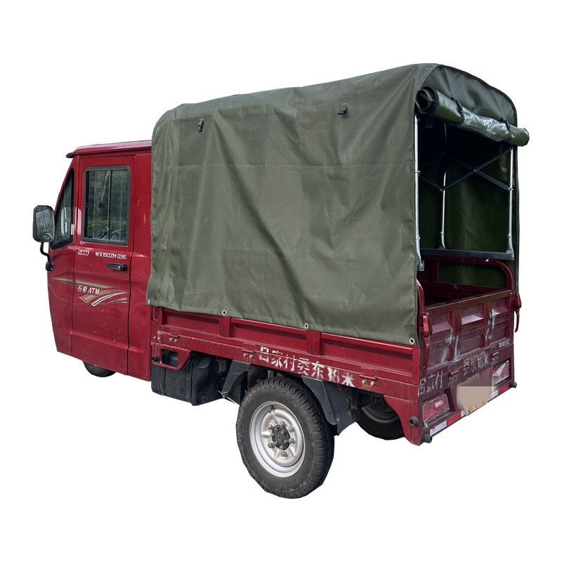 电动三轮车e车棚小货车推拉雨篷伸缩式遮阳雨棚带滑轮微卡防雨布 - 图1