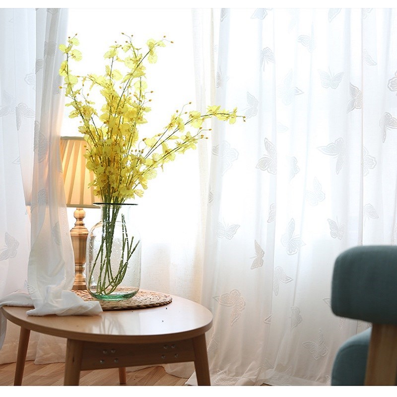 Hot Sales Home Decoration Drapes White Butterfly Sheer Wind - 图3