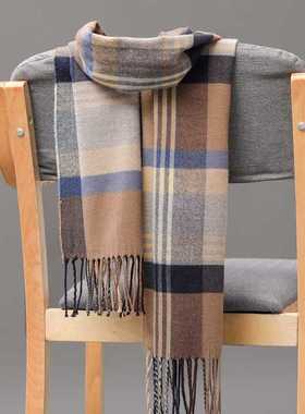 Luxury Plaid Long Scarf Men‘s Winter Warm Cashmere