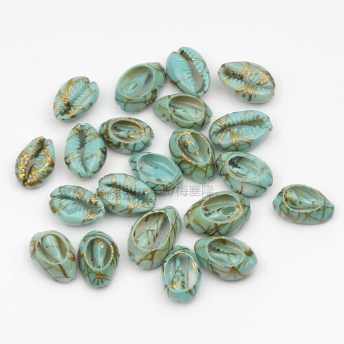 10pcs Gold Veins Cut Natural Sea Shells  Jewelry Making Diy - 图2