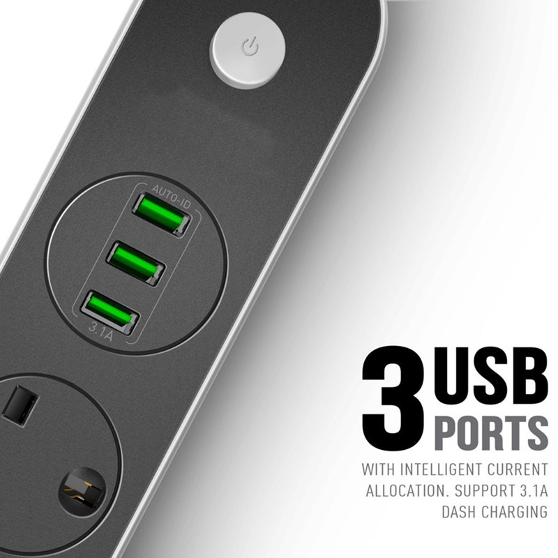 Power Strip Surge Protector UK Plug Socket Multiple Outlet - 图0