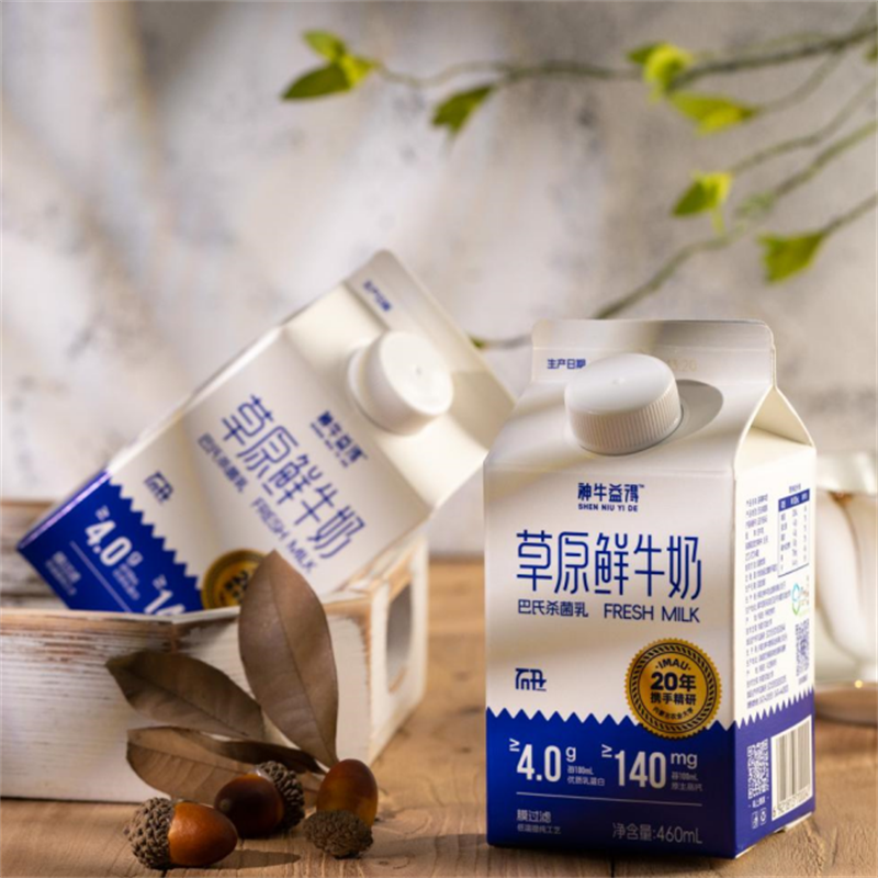 神牛益得鲜牛奶4.0蛋白质营养儿童早餐低温纯牛奶巴氏杀菌乳480g