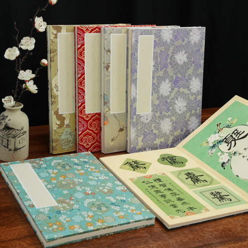 景阳阁微喷文创册页本月蓝清韵书法风琴本软笔拼接书法作品纸生日折页创意空白手写diy毕业季纪念册赠吾爱师 - 图0