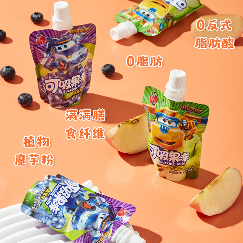 蜡笔小新吸的果冻680g超级飞侠可吸果冻儿童0脂肪综合多口味果冻