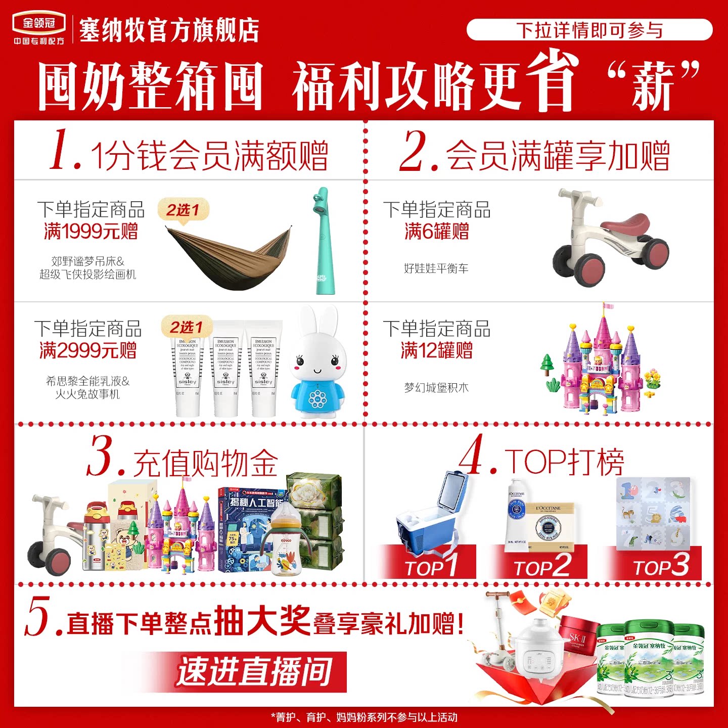 【0元试喝】伊利金领冠塞纳牧2段130g*1罐6-12个月婴幼儿奶粉
