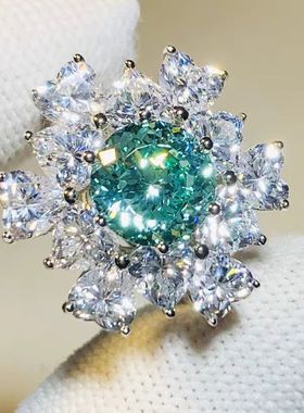 高级感帕拉伊巴色烟花戒指