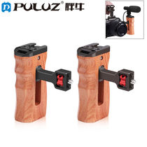 Fat Bull PULUZ Single Counter Camera Rabbit Cage Wooden Handle Universal Microphone Tonic light side Handshake handle 1 4 screws