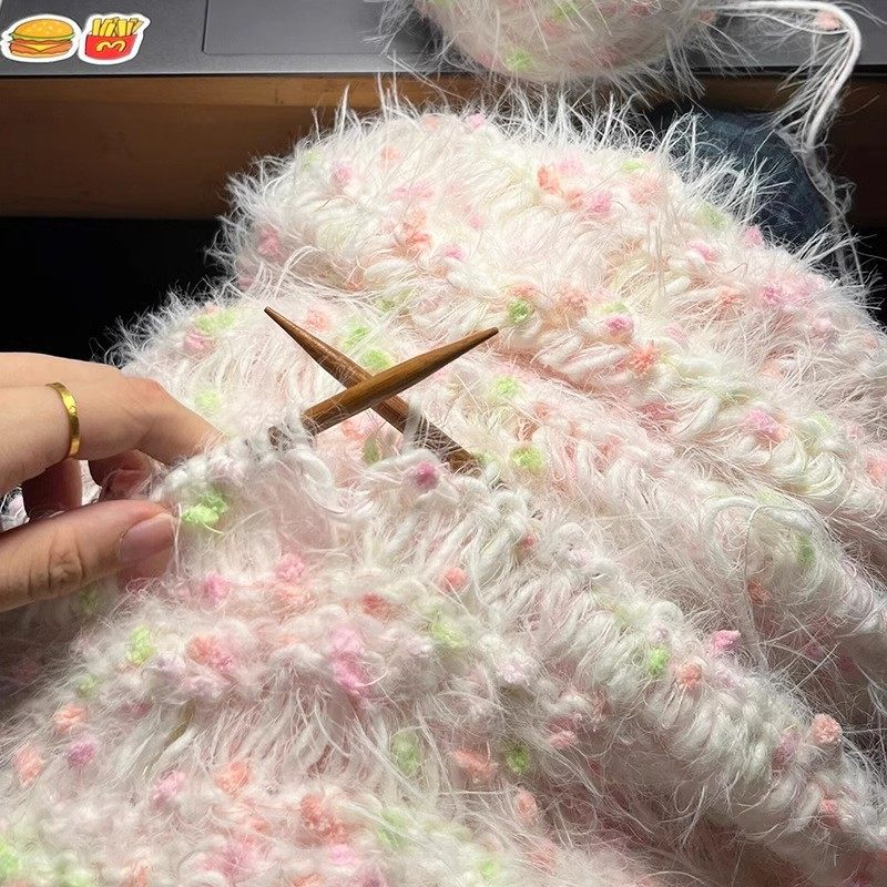 手工diy温暖海烟波蓝手混线围巾编织diy手工棒针双元宝长毛送礼,淘宝优惠券,粉丝福利购,淘宝优惠卷