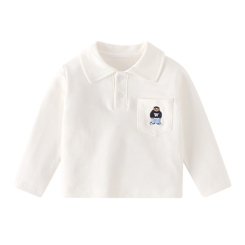 男童polo衫秋装男宝宝纯棉长袖T恤婴儿白色衬衫打底衣儿童上衣潮 - 图3