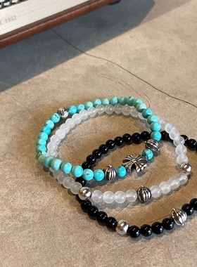 3ts女款绿松石串珠手链小众手工轻奢小众精致手串