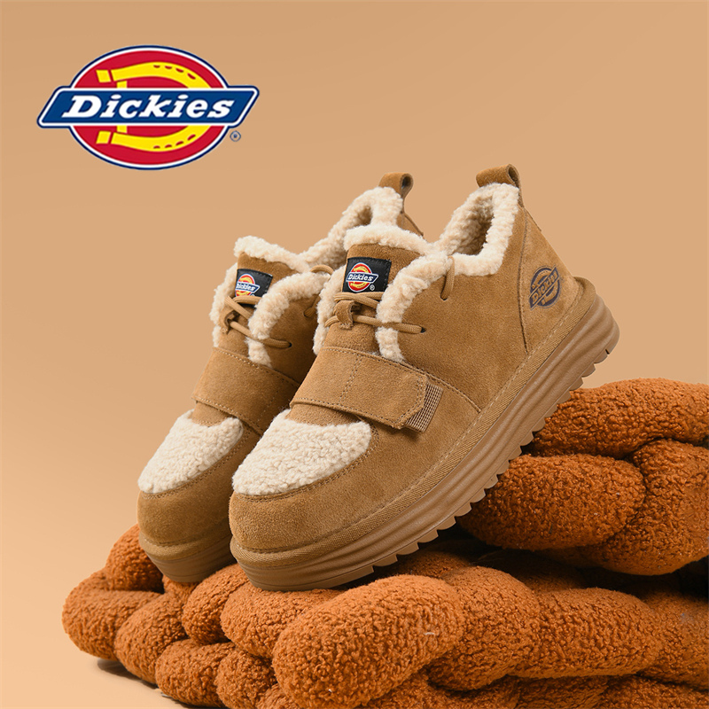 Dickies棉鞋女2024年冬季新款加绒保暖加厚雪地靴百搭厚底毛毛鞋