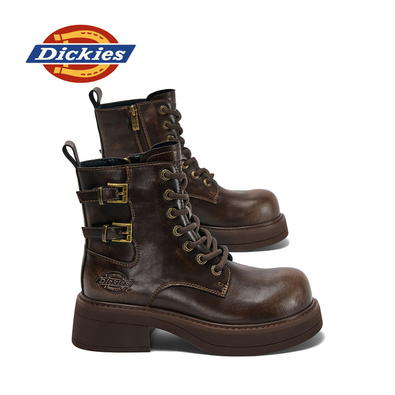 Dickies马丁靴女厚底短靴2025冬季新款厚底增高美拉德风工装靴子,淘宝优惠券,粉丝福利购,淘宝优惠卷
