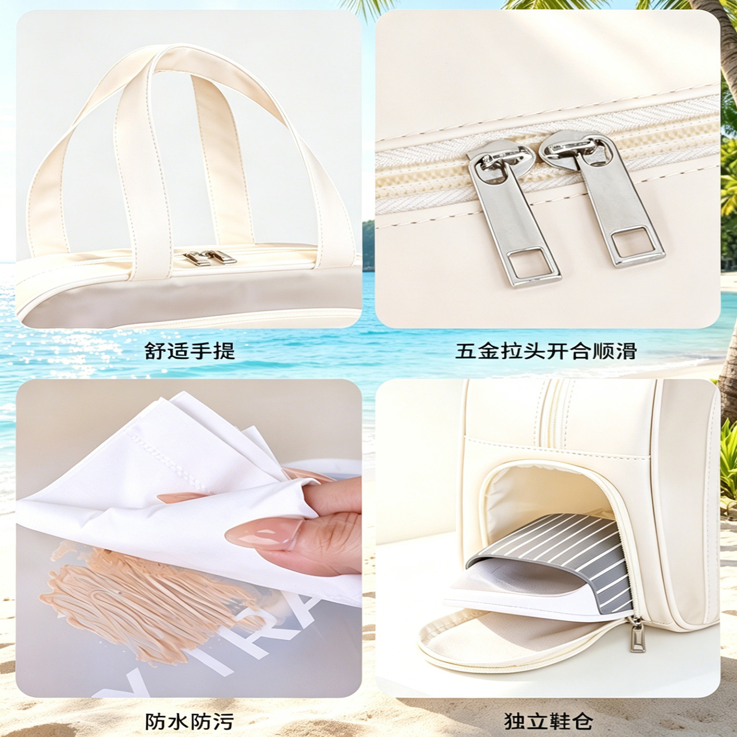 Women's large-capacity wet and dry swimming bag with shoe compartment