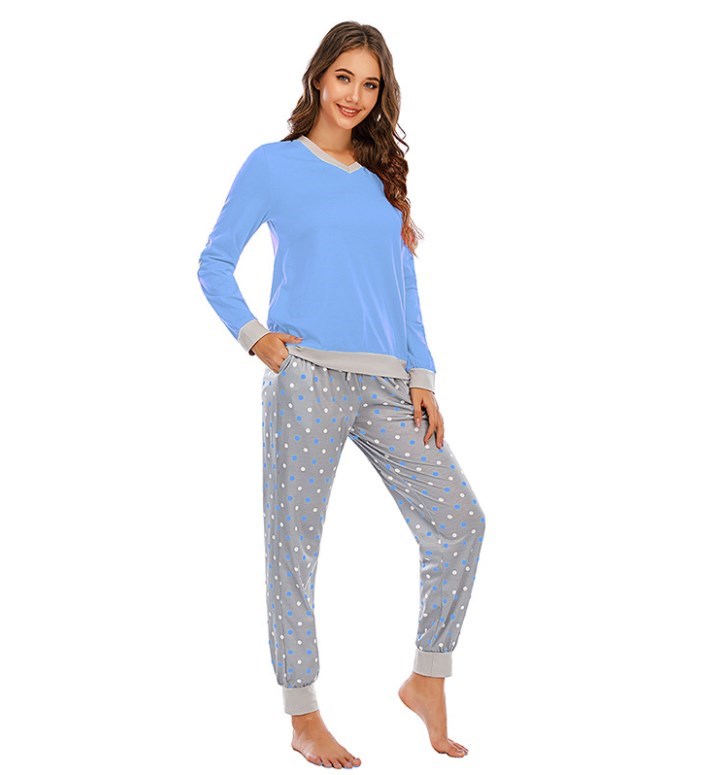Pajamas set Sleepwear Women pyjamas ladies Loose tops+pants - 图1