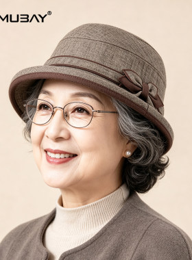 中老年妈渔夫帽女士四季可