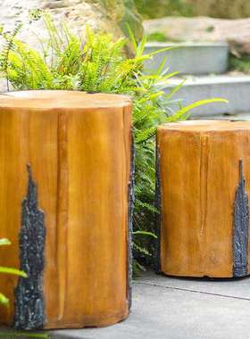 LED仿真树桩灯木桩灯太阳能公园景观灯户外防水庭院灯别墅草坪灯