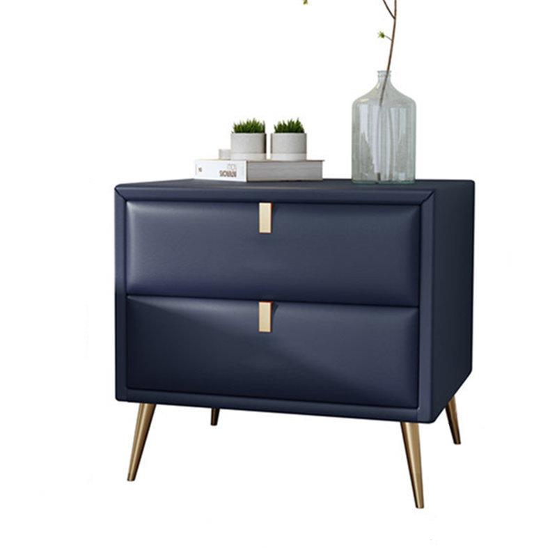 意式极简轻奢床头柜皮质实木简约现代时尚北欧卧室收纳整装床边柜 - 图3