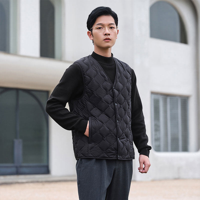 坦博尔羽绒马甲男轻薄秋冬短款v领舒适保暖时尚休闲内搭坎肩外套,淘宝优惠券,粉丝福利购,淘宝优惠卷
