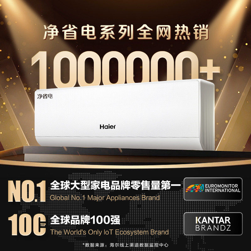 [政府补贴]海尔挂机空调家用1.5匹一级能效变频卧室统帅LPA超省电
