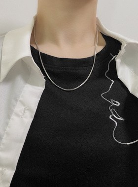 简约蛇骨链女百搭时尚高级感精致冷淡风锁骨链毛衣链不掉色配饰
