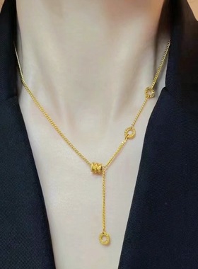 精致时尚高级感经典钛钢小蛮腰流苏项链高级感锁骨链小众饰品