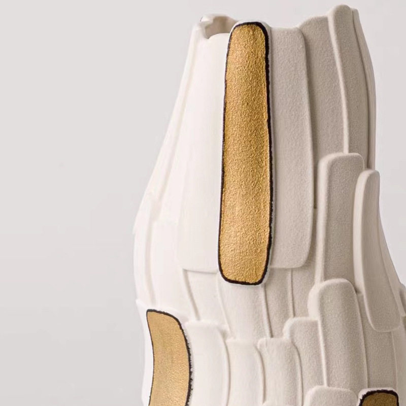 陶瓷拼贴花瓶现代售楼部卧室玄关工艺品样板间插花器软装摆件白瓷,淘宝优惠券,粉丝福利购,淘宝优惠卷