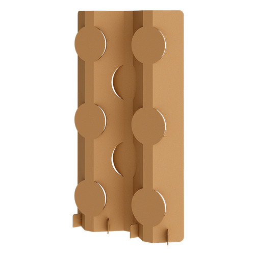 陈象圆月屏风客厅折叠移动新中式玄关入户隔断日式遮挡简约瓦楞纸 - 图3