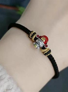民族风五路财神手链吊坠招财转运编织手绳男女通用手绳本命年女
