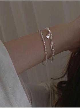 银色素圈手链女夏ins小众