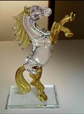 轻奢水晶马摆件马形马型站立马年吉祥物客厅桌面办公室办公桌玄关