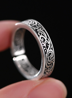 千叶新款925泰银唐草纹复