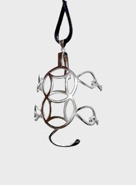 珠宝吊坠空托随形吊坠托男女仿925纯银镶嵌琥珀蜜蜡松石银托项链