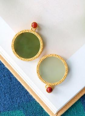 天然和田白玉小佛吊坠双面佩戴925纯银玉石项链原创饰品