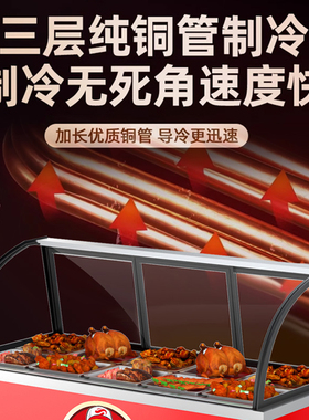 扬子卤菜凉菜熟食烧烤冷冻鸭脖海鲜商用点菜柜冷冻保鲜冷藏展示柜