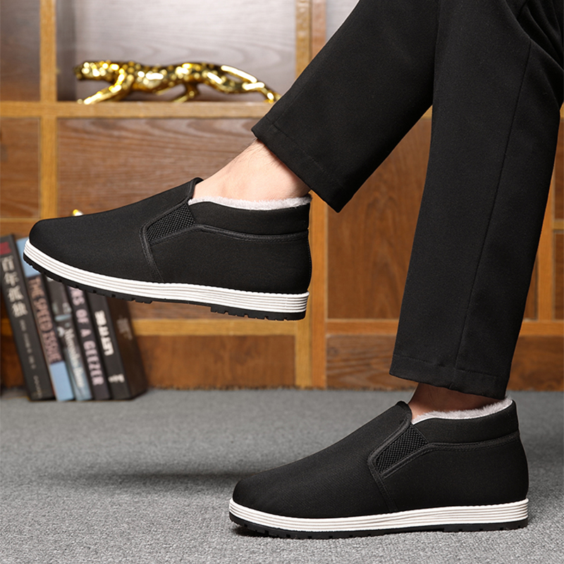 2025冬季老北京布鞋高帮加绒加厚防滑软底中老年保暖防寒棉鞋男款,淘宝优惠券,粉丝福利购,淘宝优惠卷