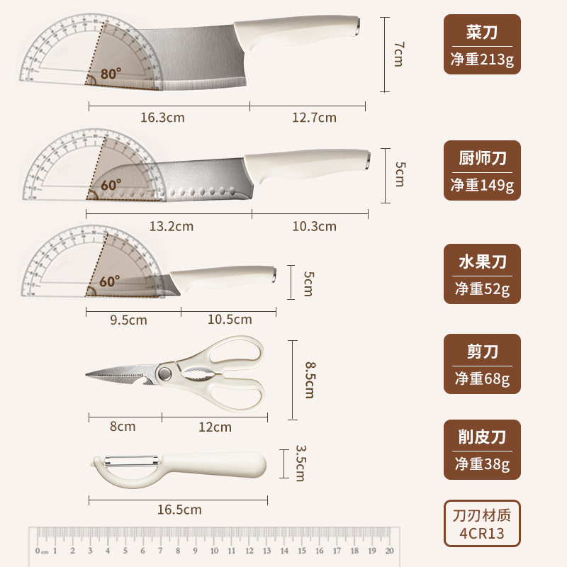 辅食刀具砧板套装防霉抗菌二合一厨房水果刀粘板儿童宝宝专用工具-图2