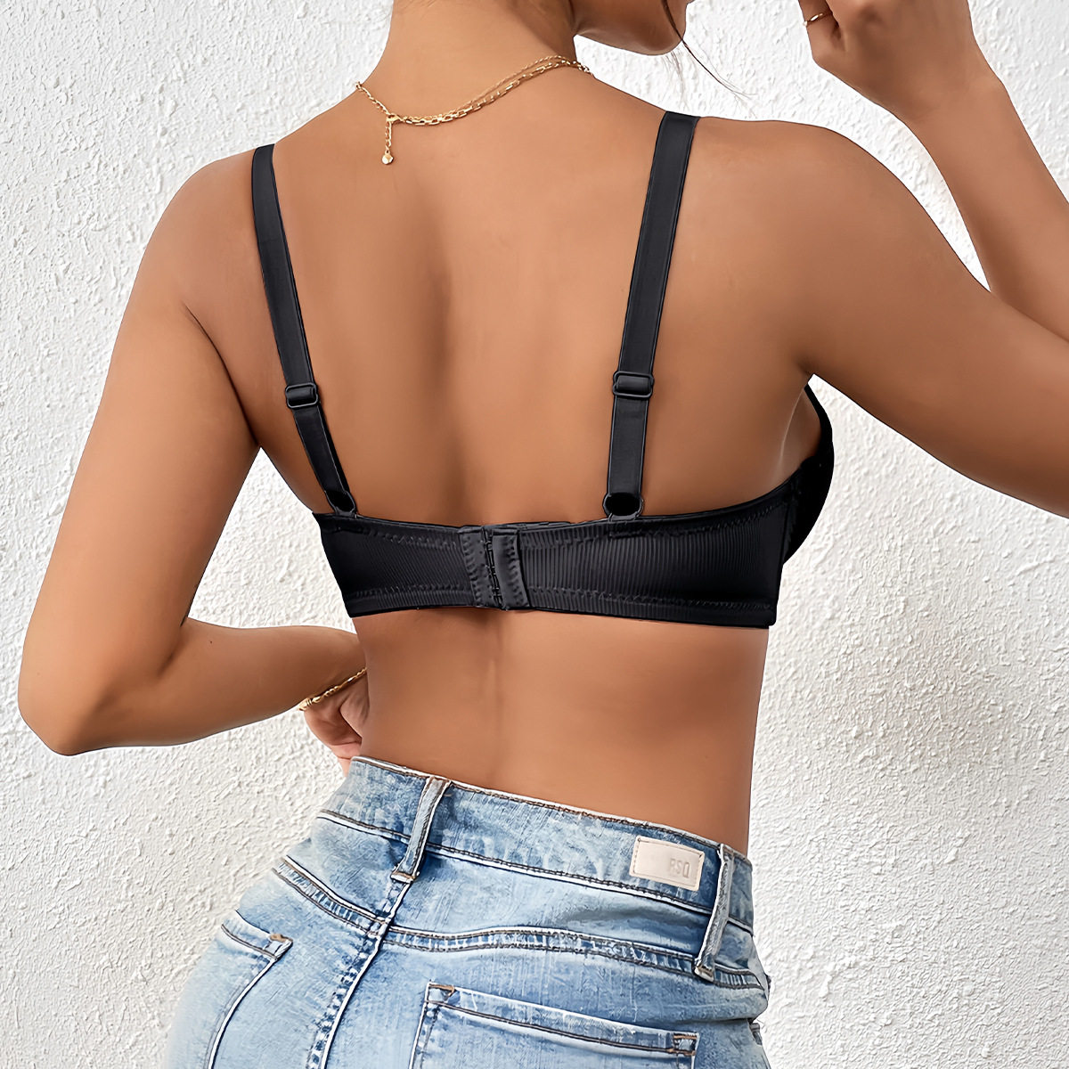 跨境亚马逊欧美无痕有钢圈内衣聚拢防下垂美背螺纹薄杯车缝款文胸,淘宝优惠券,粉丝福利购,淘宝优惠卷