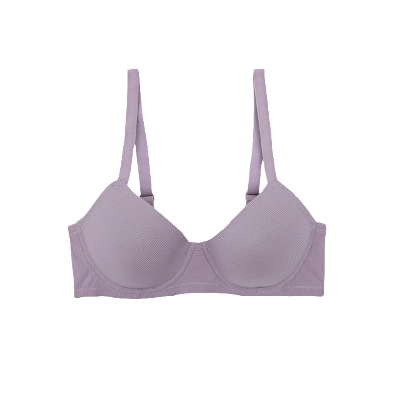 跨境亚马逊欧美无痕有钢圈内衣聚拢防下垂美背螺纹薄杯车缝款文胸,淘宝优惠券,粉丝福利购,淘宝优惠卷